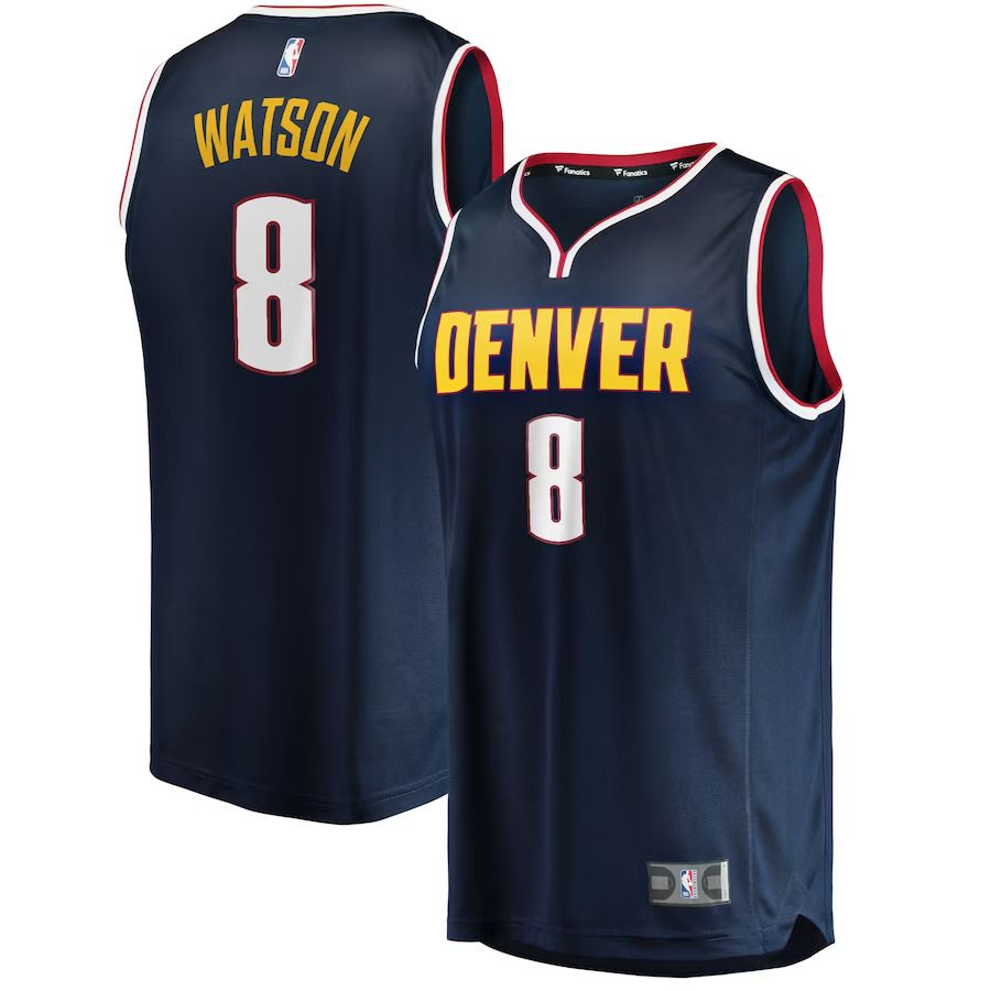Men Denver Nuggets #8 Peyton Watson Fanatics Branded Navy Draft First Round Pick Fast Break Replica Player NBA Jersey->customized nba jersey->Custom Jersey